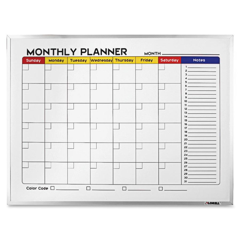 Lorell DryErase Wall Mounted Calendar/Planner Whiteboard & Reviews